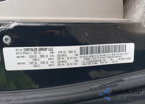 2013 Dodge Grand Caravan Sxt из США, поврежденный, VIN 2C4RDGCG4DR576456